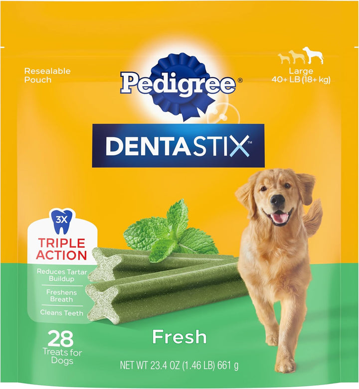 Dentastix Large Breed Dog Treats, Original, Beef & Fresh Flavor, 2.73 Lb. Variety Pack (51 Treats)