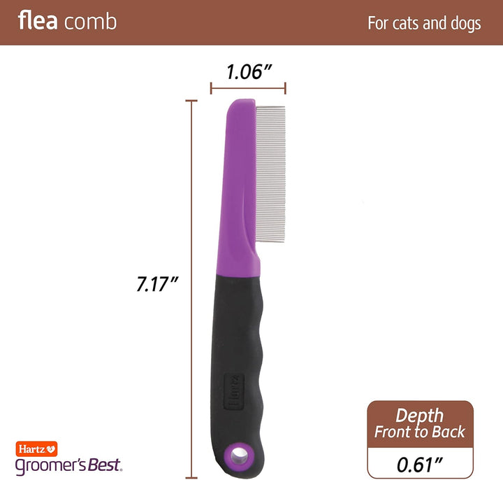 Groomer'S Best Flea Comb for Dogs and Cats, Fine-Toothed Gentle Pet Comb for Detangling or Dematting Face & Paws (Pack of 1)