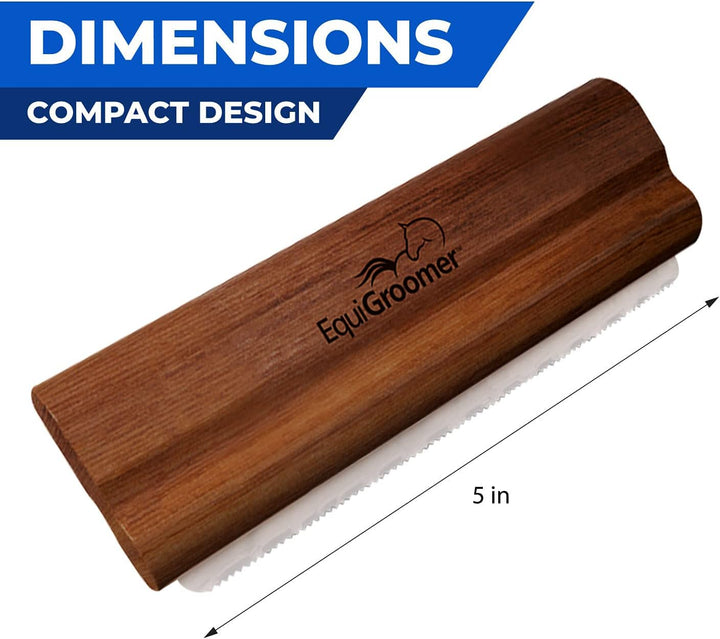 Easygroomer Deshedding Brush for Dogs Cats| Natural Mahogany | Undercoat Tool for Large and Small Pets | Comb Removes Loose Dirt, Hair and Fur While | Perfect for Short and Long Hair Grooming Shedding