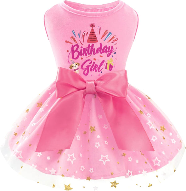 Dog Birthday Dress Puppy Clothes for Small Dogs Girl Birthday Party Tulle Pet Outfit, Cat Appeal-Small