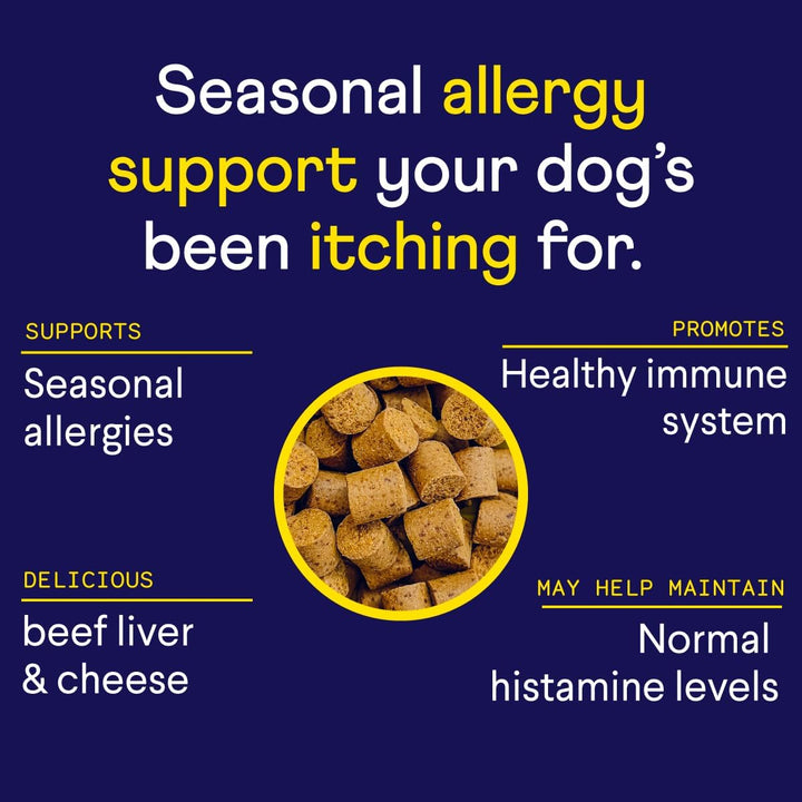 Allergy & Itch for Dogs | Daily Support for Itchy Skin, Immune Health & Seasonal Allergies from Colostrum, Bee Propolis + Probiotics | 90 Soft Chews
