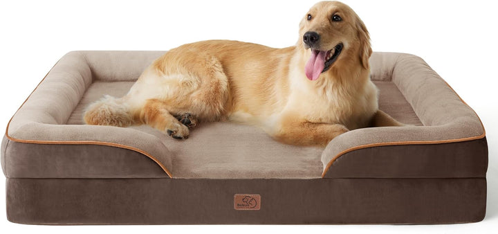 Orthopedic Dog Beds Large Sized Dog - Washable Large Dog Cat Bed Waterproof, Comfort Dogs Couch Sofa with Washable Removable Cover, Pet Bed with Nonskid Bottom, Grey, 35"