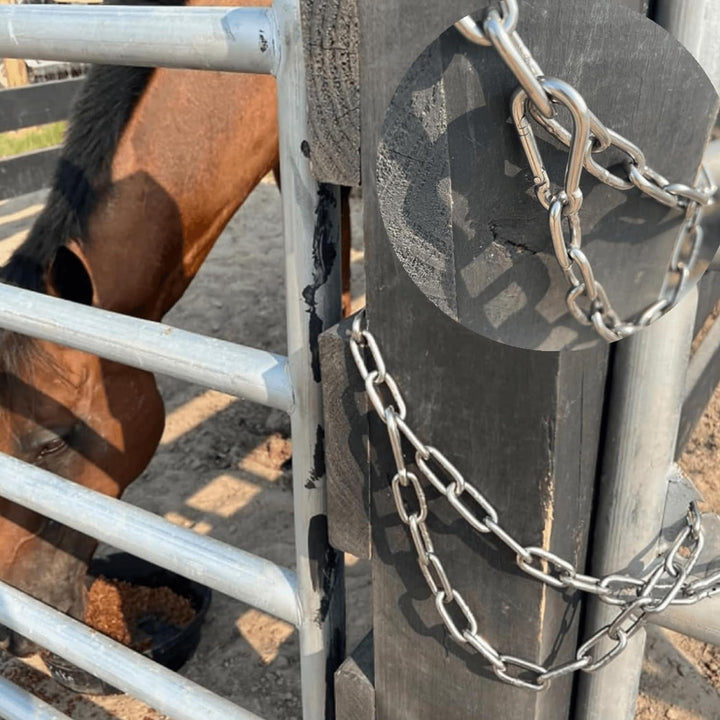 Gate Chain for Outdoor Fence - Rustproof Metal Gate Latch Chain with Hooks, Secure and Durable for Garden, Yard, and Farm Use - Easy Installation, Weather Resistant (1 Pack)