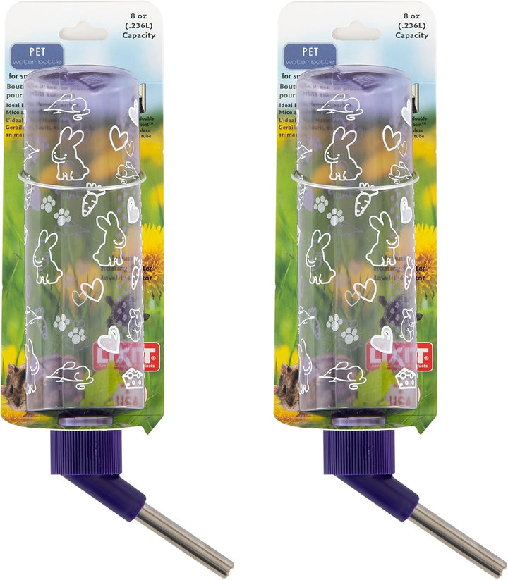 Weather Resistant Cage Water Bottles for Rabbits, Ferrets, Guinea Pigs Hamsters and Other Small Animals. (8-Ounce)