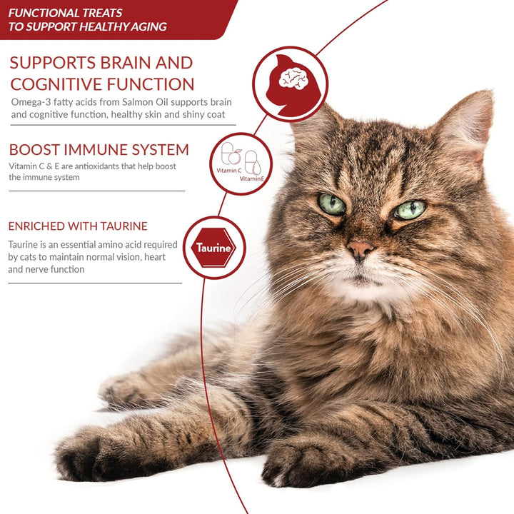 Churu for Senior 10+, Creamy Lickable Cat Treats with Taurine, Vitamin E & C, 0.5 Ounces Each, 60 Tubes, Tuna & Chicken Variety