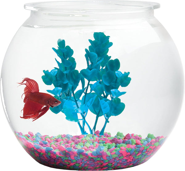 1 Gallon Fish Bowl: round Crystal Clear Plastic Is Break-Resistant and Light Weight. Ideal for Betta Fish Aquarium, Home Décor and Party Drinks