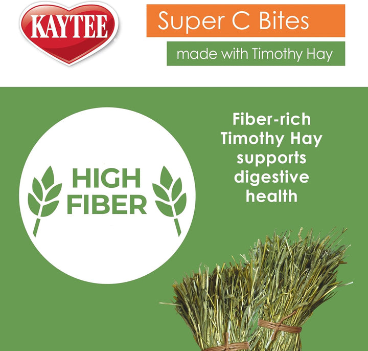 Super C Bites Treat for Pet Guinea Pigs, Adult Rabbits, Chinchillas, and Other Small Animals, Cranberry and Orange, 4 Oz