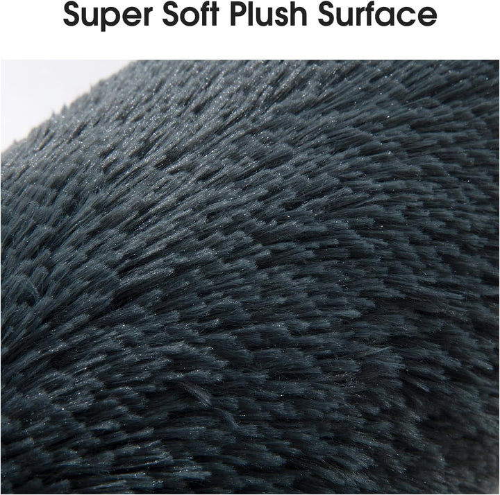 25" Dog Pillow for Large & Medium Dogs, Soft Faux Fur Calming Pet Pillow for Anxiety Relief, Machine Washable, Plush Pet Toy (Dark Grey, 25"X8"X4")