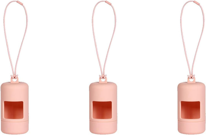 Set of 3 Dog Waste Bag Dispensers with Elastic Rope Rotation Design Travel Use Pet Poop Bag Holder Tool