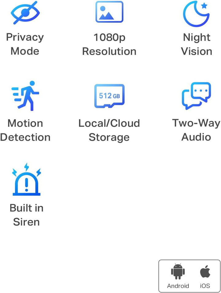 Tapo  1080P Indoor Security Camera for Baby Monitor, Dog Camera W/Motion Detection, 2-Way Audio Siren, Night Vision, Cloud & SD Card Storage, Works W/Alexa & Google Home C100