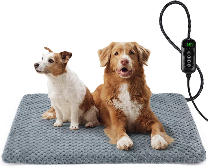 Heated Cat Bed, Waterproof Adjustable Temperature Dog Cat Heating Pad with Timer, Indoor Pet Heating Pad for Cats Dogs Electric Pads for Dogs Cats, Pet Heated Pad (S: 18" X 16")