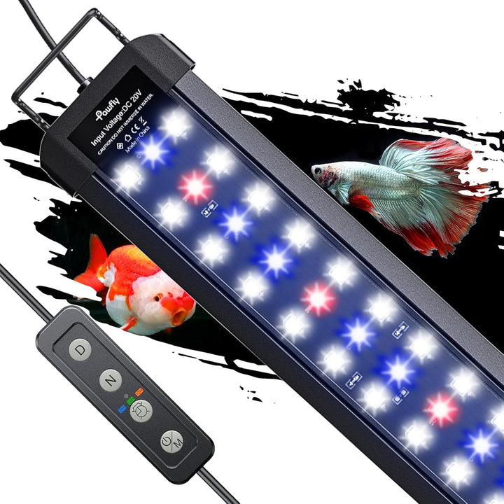 11W Aquarium LED Light for 12 to 18 Inch Fish Tanks Extendable Fish Tank Light with Full Spectrum Brilliant White Blue Red Lights with Daytime & Night Modes and Adjustable Brightness