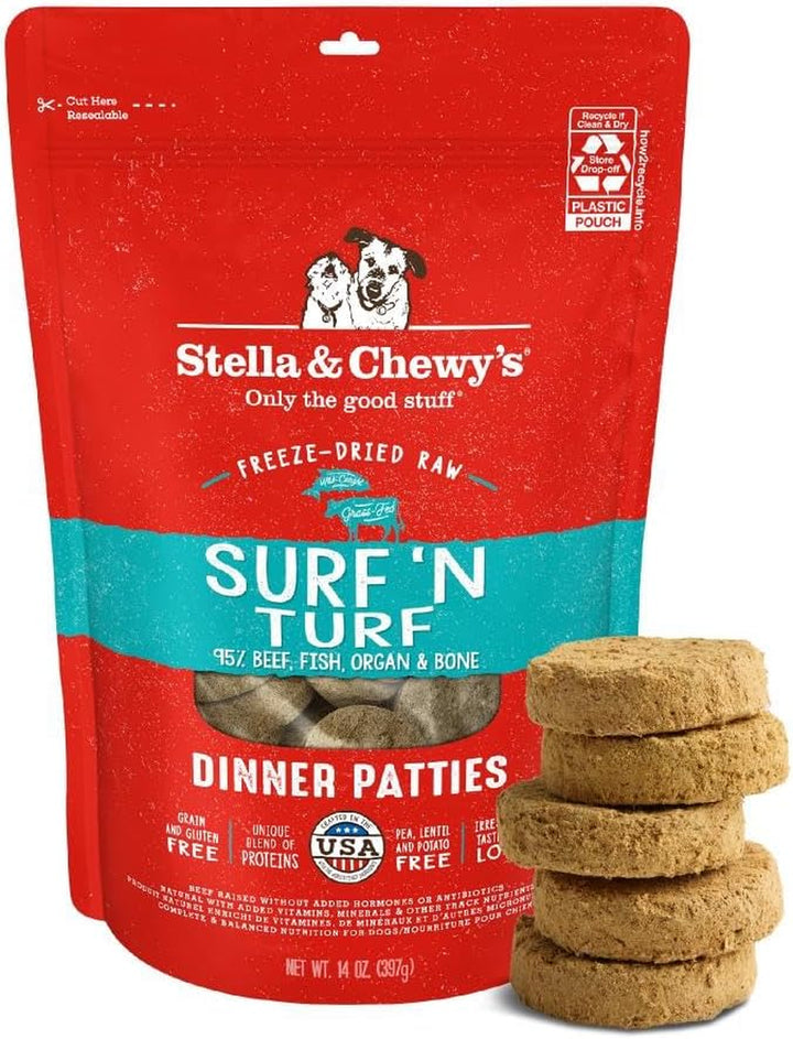 Freeze-Dried Raw Dinner Patties - Beef Recipe - High Protein Grain-Free Puppy & Dog Food - Perfect for Picky Eaters - 25 Oz
