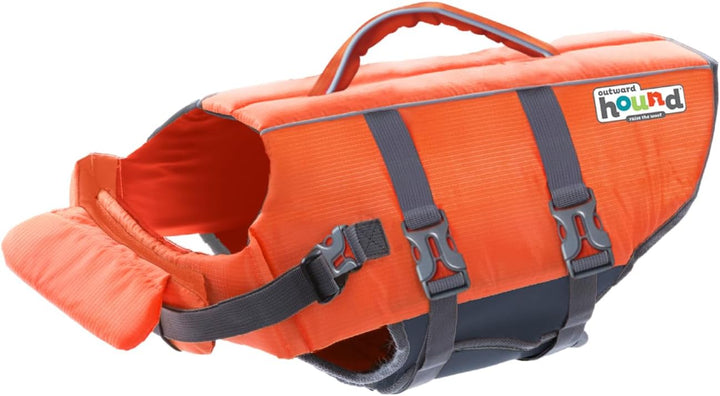 Granby Splash Dog Life Jacket, High-Buoyancy Dog Life Vest for Swimming, Boating, and Water Safety, Large, Orange