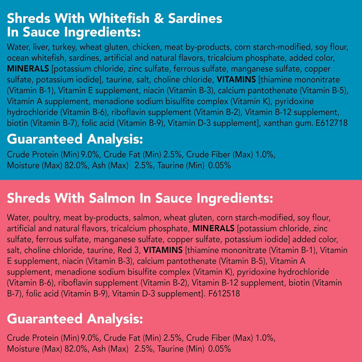 Purina  Wet Cat Food Variety Pack Fish-A-Licious Extra Gravy, Prime Filets and Tasty Treasures - (Pack of 32) 5.5 Oz. Cans