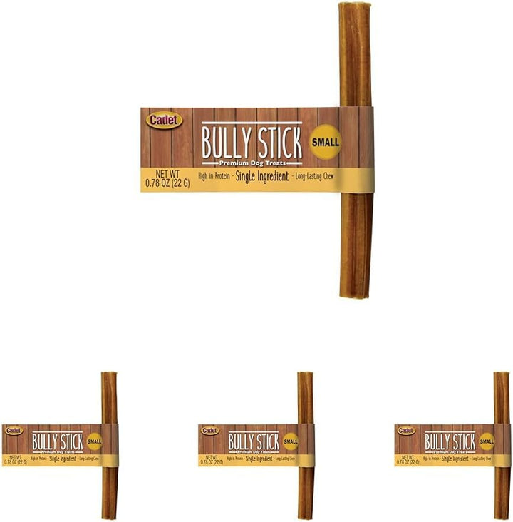 Bully Sticks for Small Dogs – All-Natural Beef Pizzle, High Protein, Low Fat, Long-Lasting, Grain & Rawhide-Free Dog Chews for Aggressive Chewers, Small (12 Ounce)