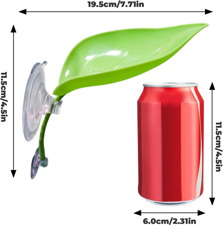 3 Pack Plastic Leaf Decorations with Suction Cups, Frog Habitat Platform, Reptile Decorations for Terrarium, Tank Terrarium Accessories for African Dwarf, Toad