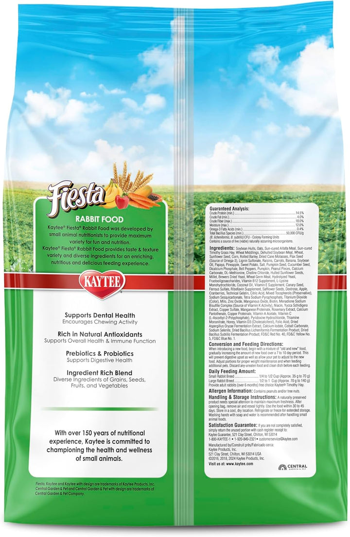 Fiesta Rabbit Food, Nutritious and Fun Blend, Supports Dental Health and Digestion, 3.5 Pounds