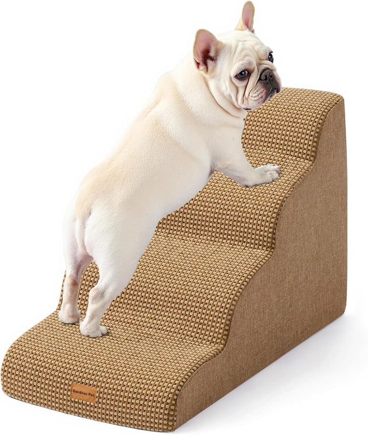 Dog Stairs for Small Dogs 16.5" H, 2 in 1 Transformable 3-Step Pet Stairs and Ramp, Dog Steps for Couch (13-20 In) with Durable Non-Slip Waterproof Cover and Certipur-Us Certified Foam