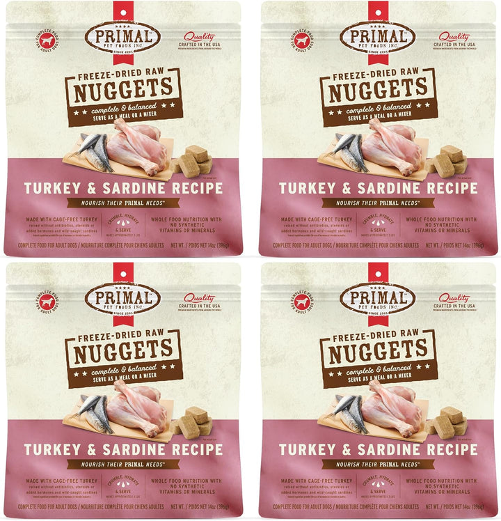 Primal Freeze Dried Dog Food Nuggets, Chicken; Complete Balanced Meal, Topper or Treat; Premium, Healthy, Grain Free, High Protein Raw Dog Food, 14 Oz