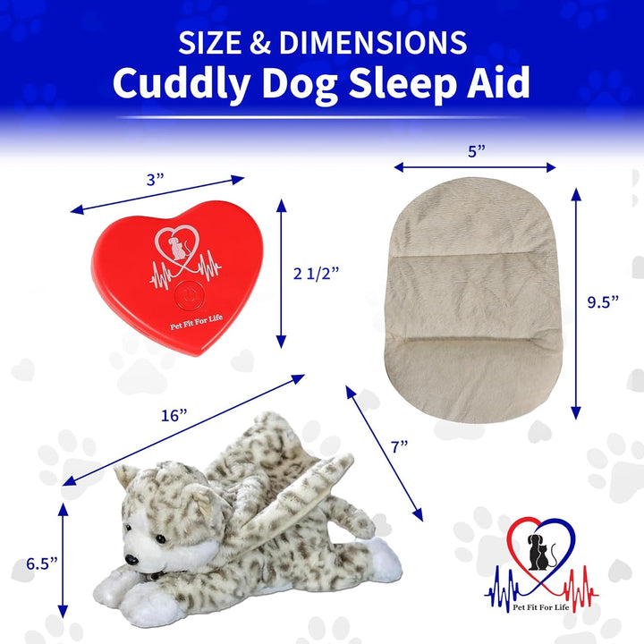 Stuffed Animal for Cats - Calming Sleep Aid with USB Rechargeable Heart Beat & Heat Pack for Anxiety Relief - Huggable Kitty Soother, Original Cuddle Plush Toy for Crate Training