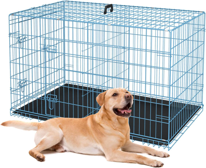 | Dog Crate | 18" | Black | Foldable Metal Kennel with Single Doors, Secure Slide-Bolt Latches, Leakproof Tray | Portable Dog Cage for Small Breeds | for Travel, Indoor & Outdoor Use