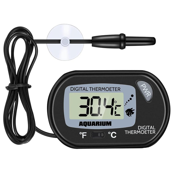 Digital Aquarium Thermometer, Fish Tank Thermometer, Water Thermometer with Large LCD Display, Reptile Thermometer for Fish Tank Water Terrarium