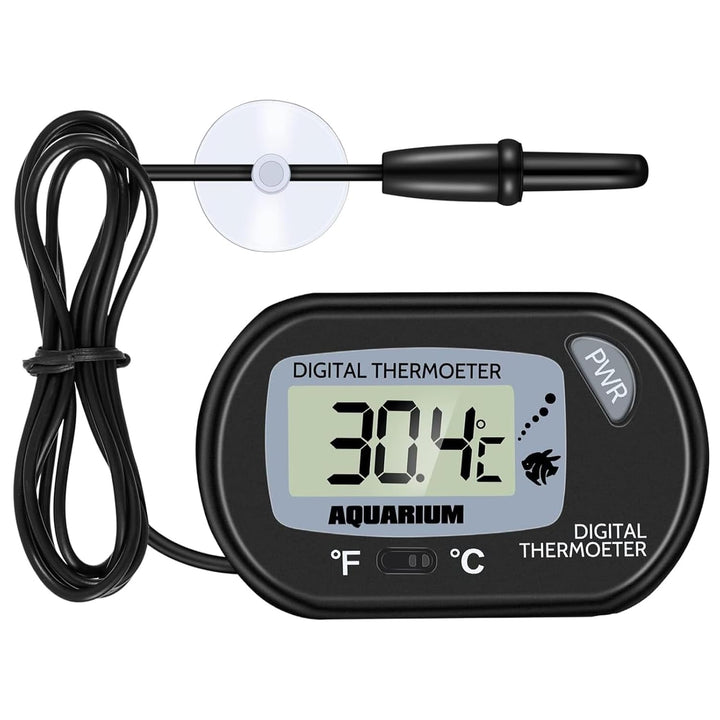 Digital Aquarium Thermometer, Fish Tank Thermometer, Water Thermometer with Large LCD Display, Reptile Thermometer for Fish Tank Water Terrarium