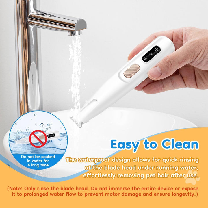 Pet Micro Precision Trimmer, Multifunctional Pet Hair Trimmer Waterproof Rechargeable Shaver with LED Light for Paws Eyes Ears Face Buttocks for Large/Small Dogs and Cats