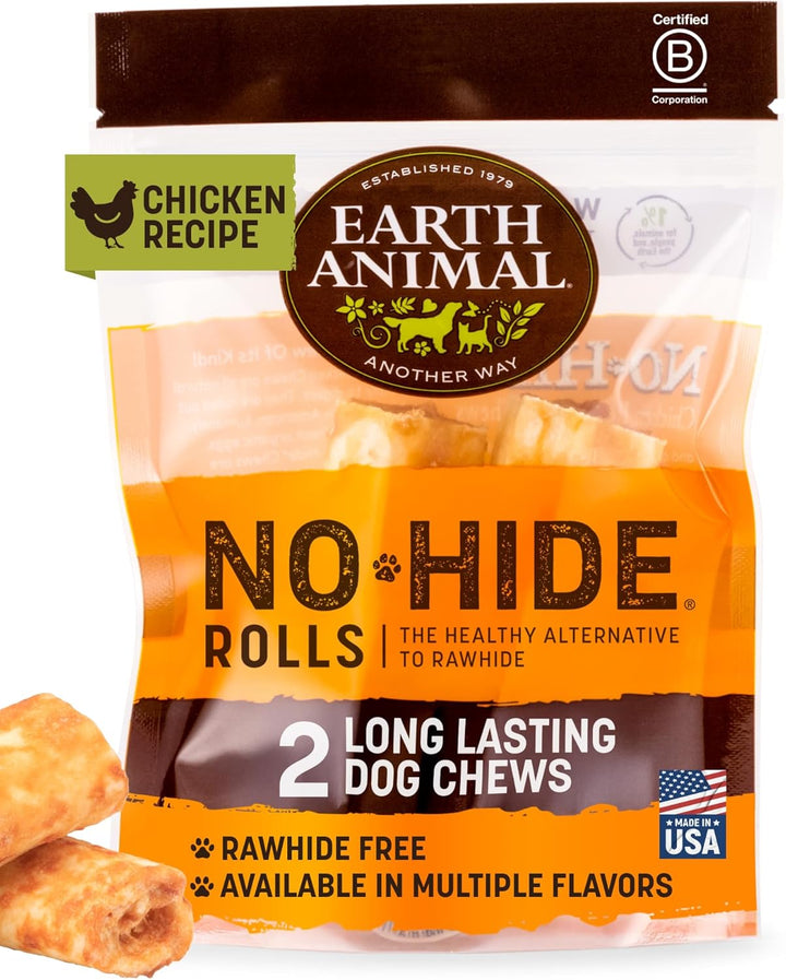 No Hide Small Long Lasting Dog Chew Rolls, Chicken - 6 Count