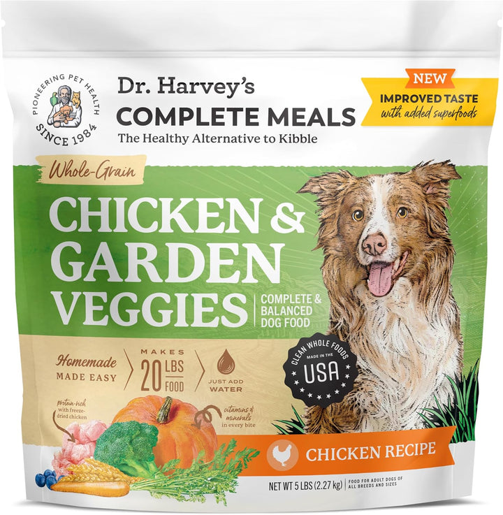 Beef & Garden Veggies Dog Food, Human Grade Whole-Grain Dehydrated Dog Food with Freeze-Dried Beef (5 Pounds)