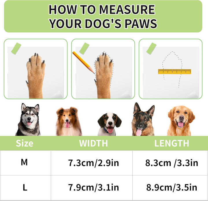 Dog Paw Wound Recovery Boot, Lick-Proof Protection, Non-Slip Pet Shoe with Self-Adhesive Strap, Soft Protector for Medium to Large Dogs, 2PCS (L)