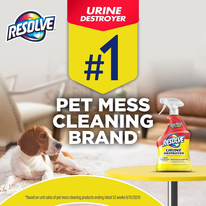 Urine Destroyer Spray – Pet Stain and Odor Remover, Carpet Cleaner Solution for Cat and Dog Urine, 32 Fl Oz
