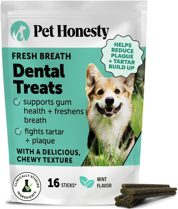 Dog Breath Freshener Dental Powder for Teeth Cleaning Plaque Off, Dental Care for Dogs, Tartar Remover for Teeth with Natural Herbal Blend + Postbiotics (Mint - 30 Servings)