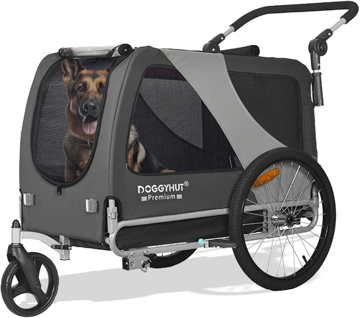 ® Premium Large/Xl Pet Bike Trailer & Stroller for Large Sized Dog or Multiple Small Dogs,Low Center of Gravity,Parking Brakes,Easy Folding Frame,Bicycle Carrier