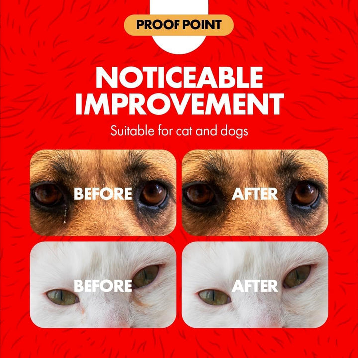 Eye Wash Pads for Dogs and Cats Made in USA, Soft Pet Wipes for Gently Cleaning Eyes, Sterile Cat and Dog Wipes Formulated to Remove Eye Debris, 90 Count