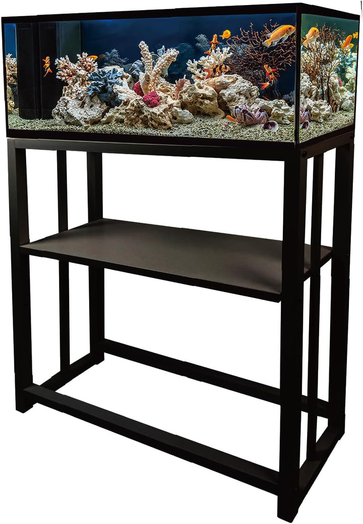 Fish Tank Stand, 40 Gallon Heavy Duty Metal Aquarium Stands, Reptile Tank, Turtle Tank, Breeder Tank Stand, Fish Tank and Stand Combo Set (Black, 36.5"X18.5"X29.5")
