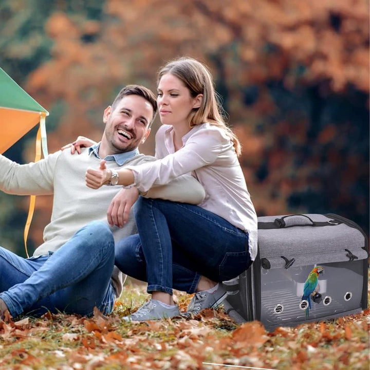 Bird Carrier Bag with Stand, Lightweight Backpack for Parrot, Portable Travel Cage, Pet Transparent Breathable Carrier