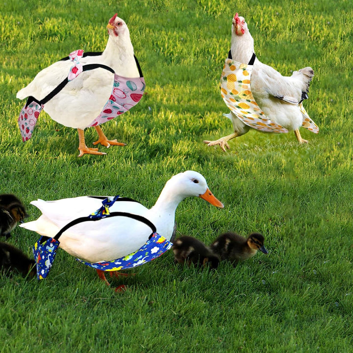 3 Pieces Chicken Diapers for Hens Pet Duck Diapers Reusable Chicken Diapers Chicken Clothes Accessories with Bow Tie for Poultry (M)