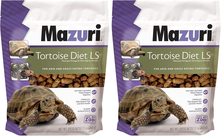 Low Starch Tortoise Diet, for African Spurred/Sulcata, Desert, Egyptian, Galapagos, Gopher, Greek, Leopard, Pancake, Radiated or Yellow-Footed Tortoise, 12 Oz