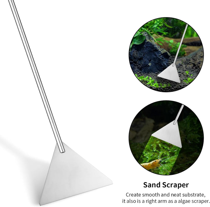 Aquascape Tools Aquarium Kit - 4PCS Terrarium Supplies Include Long Tweezers for Terrarium, Feeding Tongs, Aquarium Scissors, Algae Scraper for Fish Tank Cleaning Plant Trimming