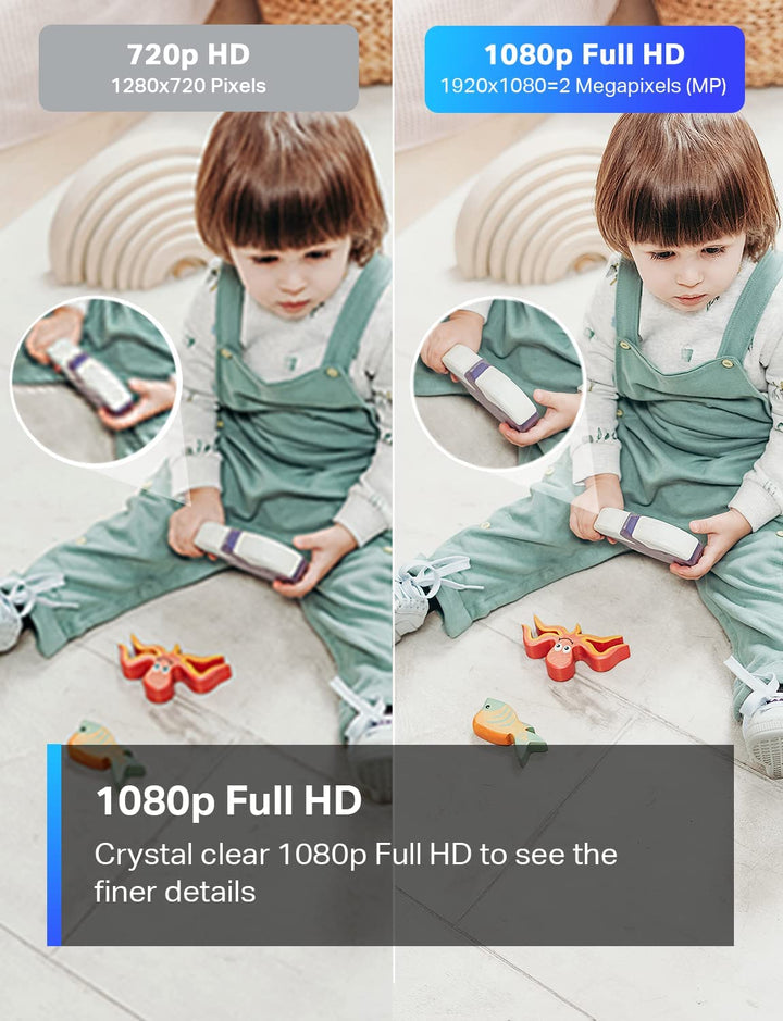 Tapo  1080P Indoor Security Camera for Baby Monitor, Dog Camera W/Motion Detection, 2-Way Audio Siren, Night Vision, Cloud & SD Card Storage, Works W/Alexa & Google Home C100