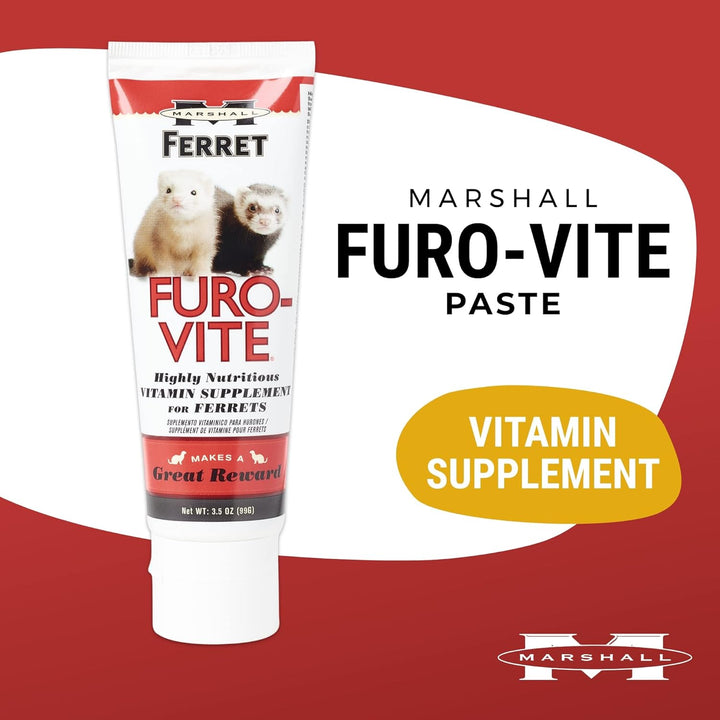 Marshall Furo-Vite Vitamin Supplement Paste – 3 Oz – Supports Energy, Immune Health & Overall Well-Being – Nutrient-Rich Formula for Ferrets & Small Animals