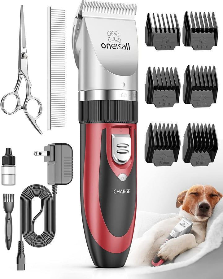 Dog Clipper Low Noise, Dog Grooming Kit with Rechargeable, Pet Shaver Cordless Electric Quiet Hair Clipper Set for Dogs Cats Pets（Gold）