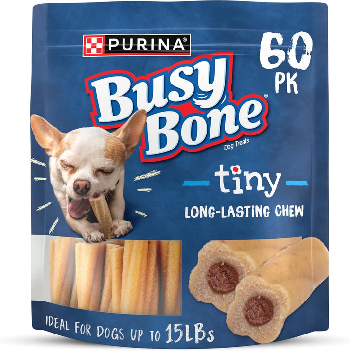 Bone Adult Toy Breed Dog Chew Bone Treats, Tiny - 60 Ct. Pouch
