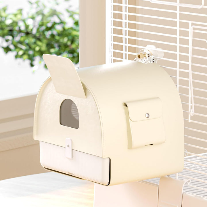 Hanging Bird Bath for Cage, 3 in 1 Multifunction Bird Bath/Bowl/House, Bird Cage Accessories Suitable for Small to Medium Birds, like Lovebirds, Finches, Parakeets, Mannikin