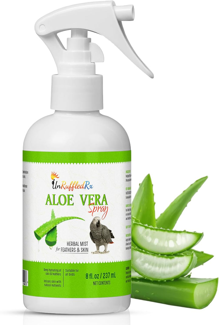 Aloe Vera Bird Spray for All Birds – Soothes Itchy Skin & Feather Plucking – 8Oz Odor-Free Mist – Safe If Ingested, Daily Use – Softens Feathers – Natural Formula – Made in USA by ™