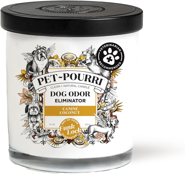 Pet-Pourri Pawsitively Fresh Pet Odor Deodorizer Candle, Burns up to 45 Hours, Aromatherapy & Air Freshener with Essential Oils, Plant Based Ingredients & Wax, Vet Approved, Jasmine Pear Scent