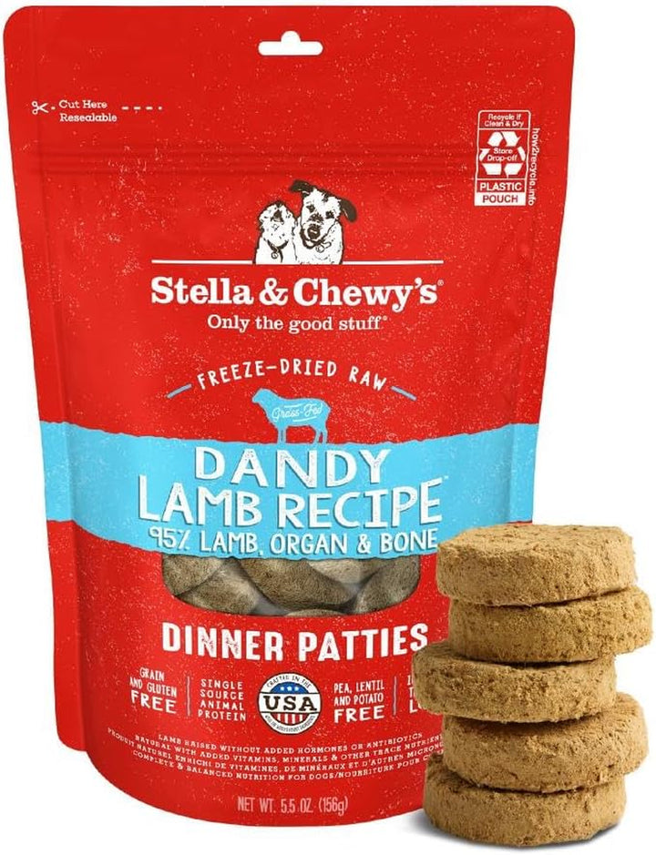 Freeze-Dried Raw Dinner Patties - Beef Recipe - High Protein Grain-Free Puppy & Dog Food - Perfect for Picky Eaters - 25 Oz