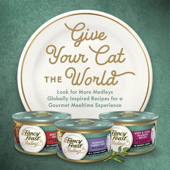 Purina  Wet Cat Food Variety Pack, Medleys White Meat Chicken in Sauce Collection - (Pack of 12) 3 Oz. Cans